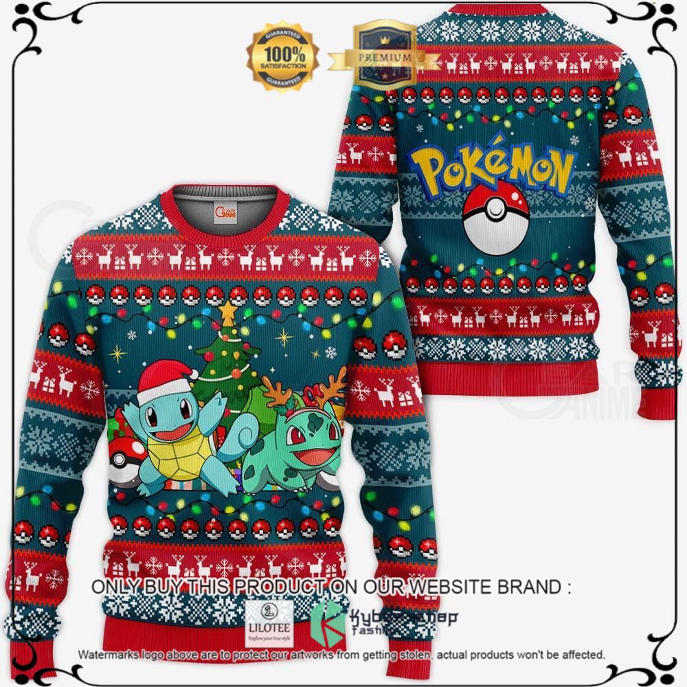 Anime Bulbasaur And Squirtle Pokemon Ugly Christmas Sweater, Hoodie - LIMITED EDITION 11
