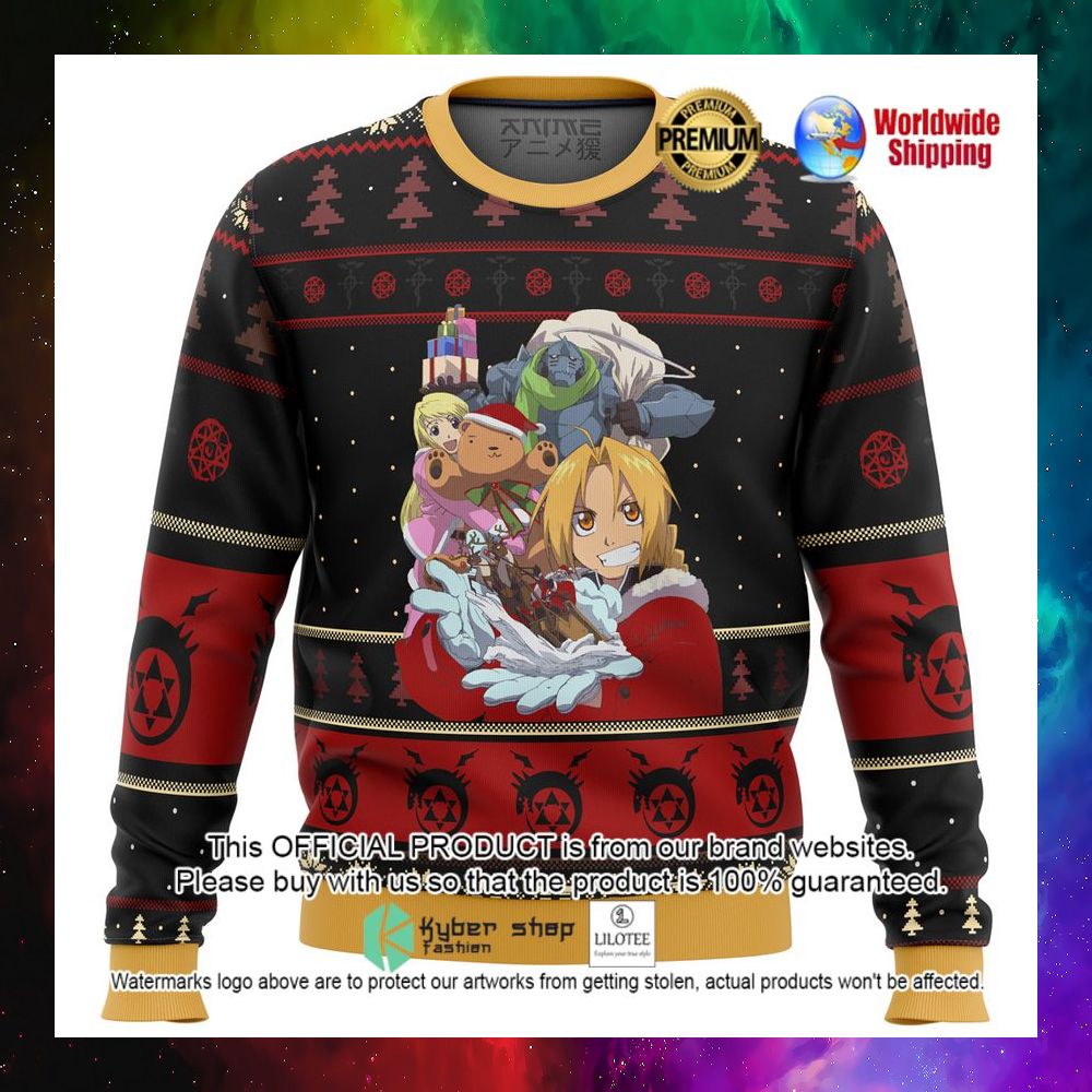 anime fullmetal alchemist holidays christmas sweater 1 35