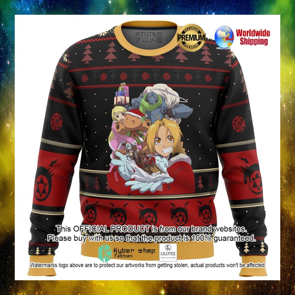 anime fullmetal alchemist holidays christmas sweater 1 711