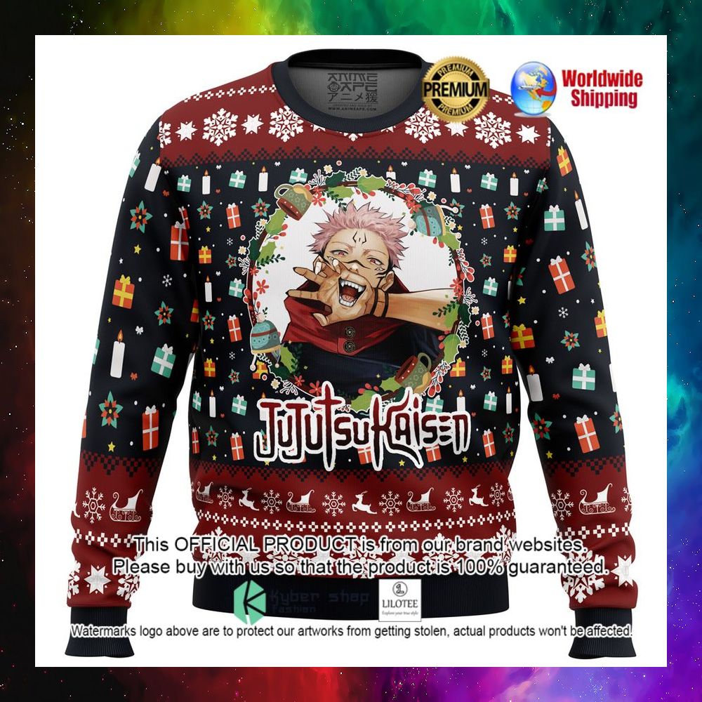 anime jujutsu kaisen sukuna christmas sweater 1 384