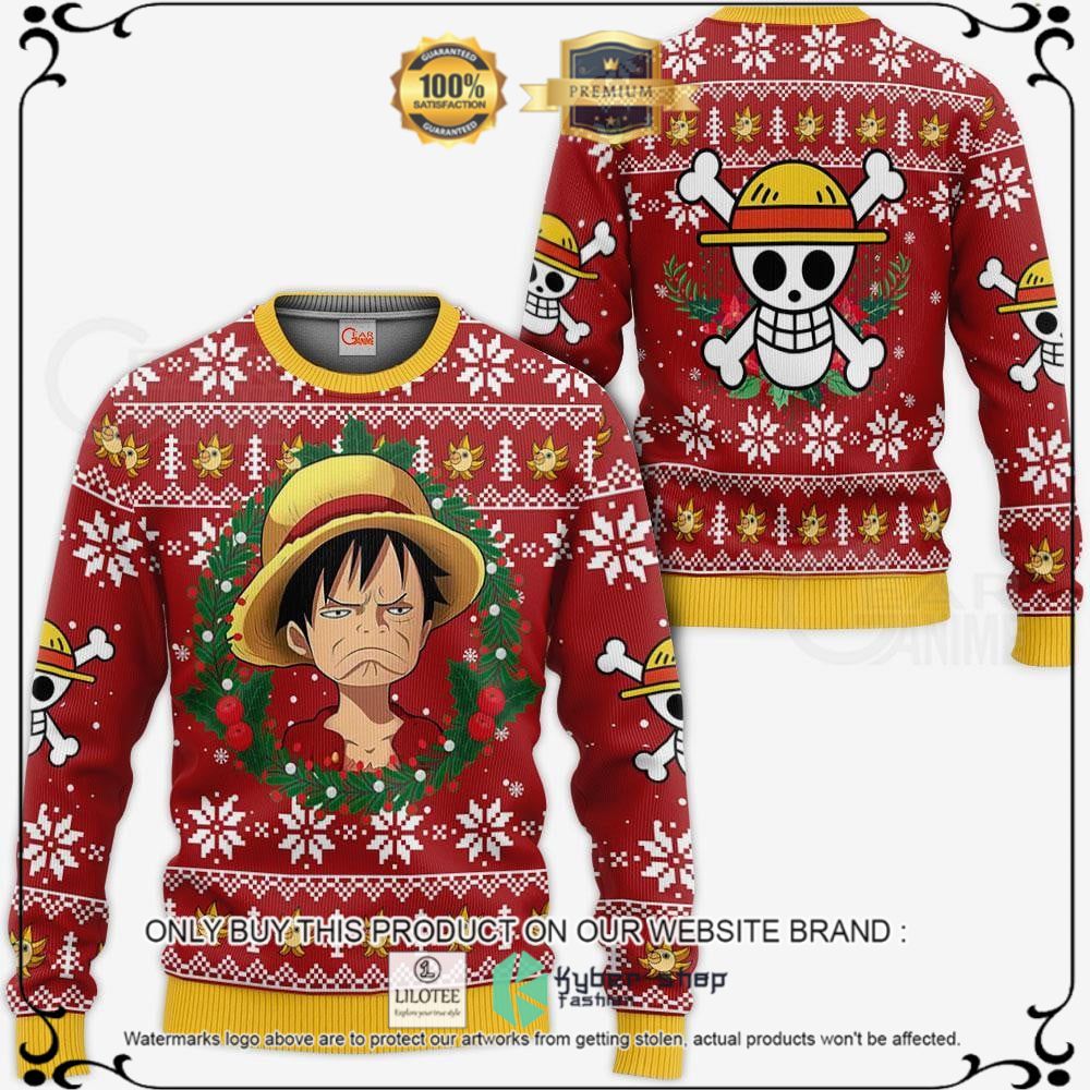 Anime Luffy Funny Face One Piece Ugly Christmas Sweater, Hoodie - LIMITED EDITION 13