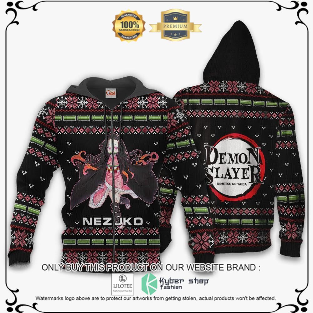 Alternative view of Anime Nezuko Kamado Ugly Sweater Christmas Demon Slayer Ugly Christmas Sweater, Hoodie - LIMITED EDITION