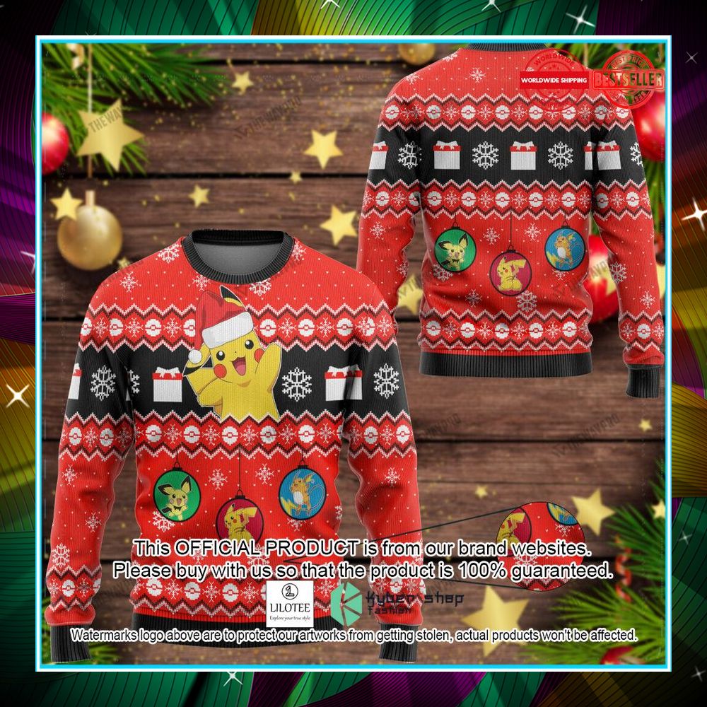 anime pokemon ornament christmas sweater 1 975