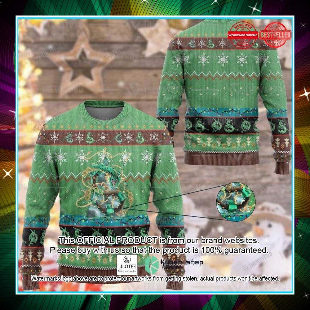 anime pokemon rayquaza christmas sweater 1 778