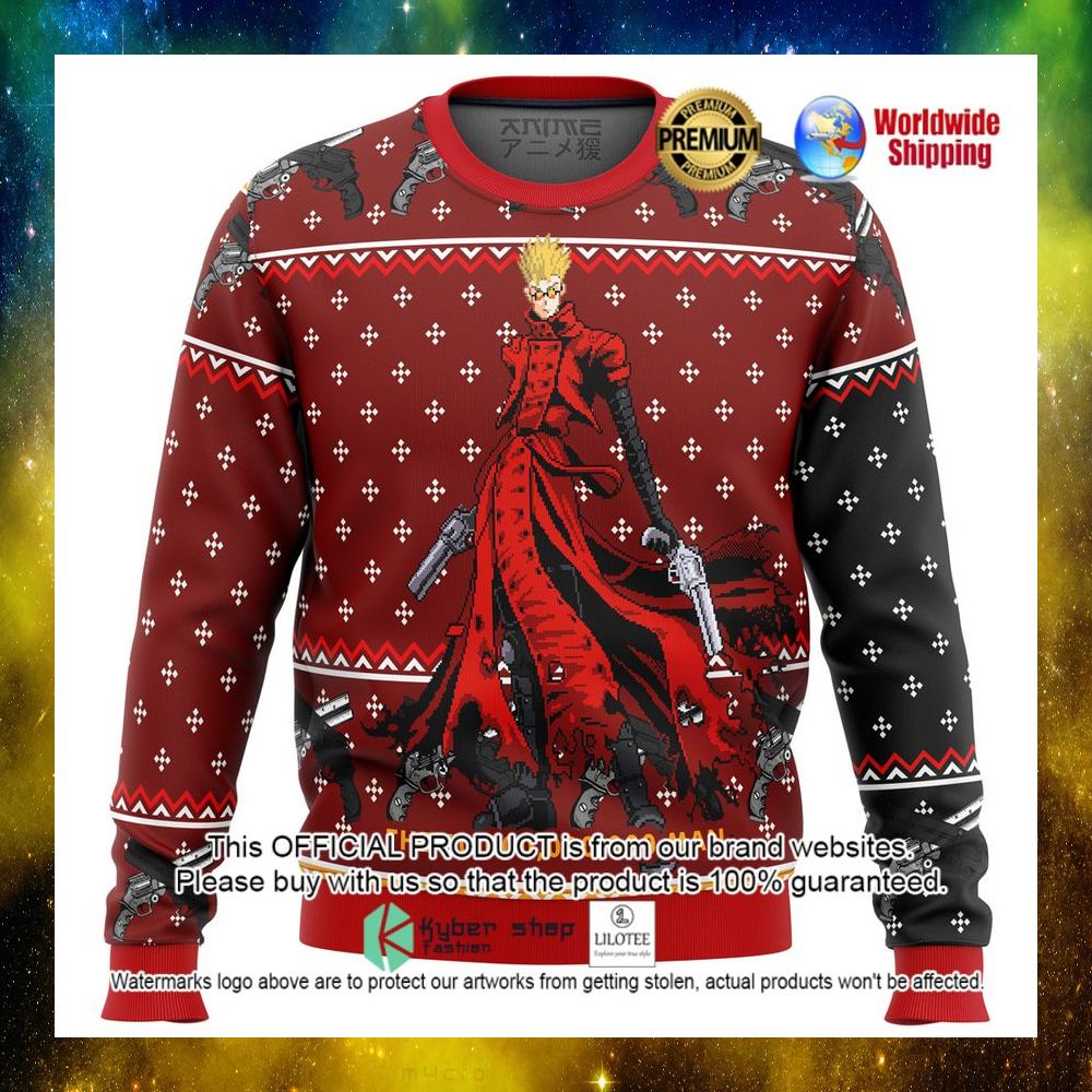 anime vash the stampede the 60 000 000 000 man christmas sweater 1 84