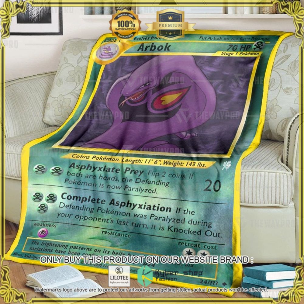 Arbok Custom Pokemon Soft Blanket - LIMITED EDITION 9