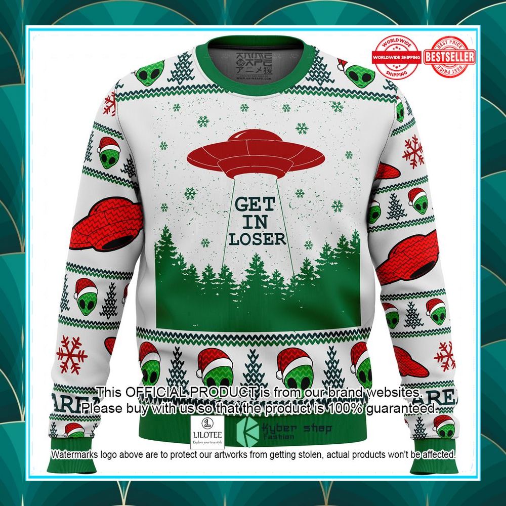 area 51 get in loser ugly christmas sweater 1 882