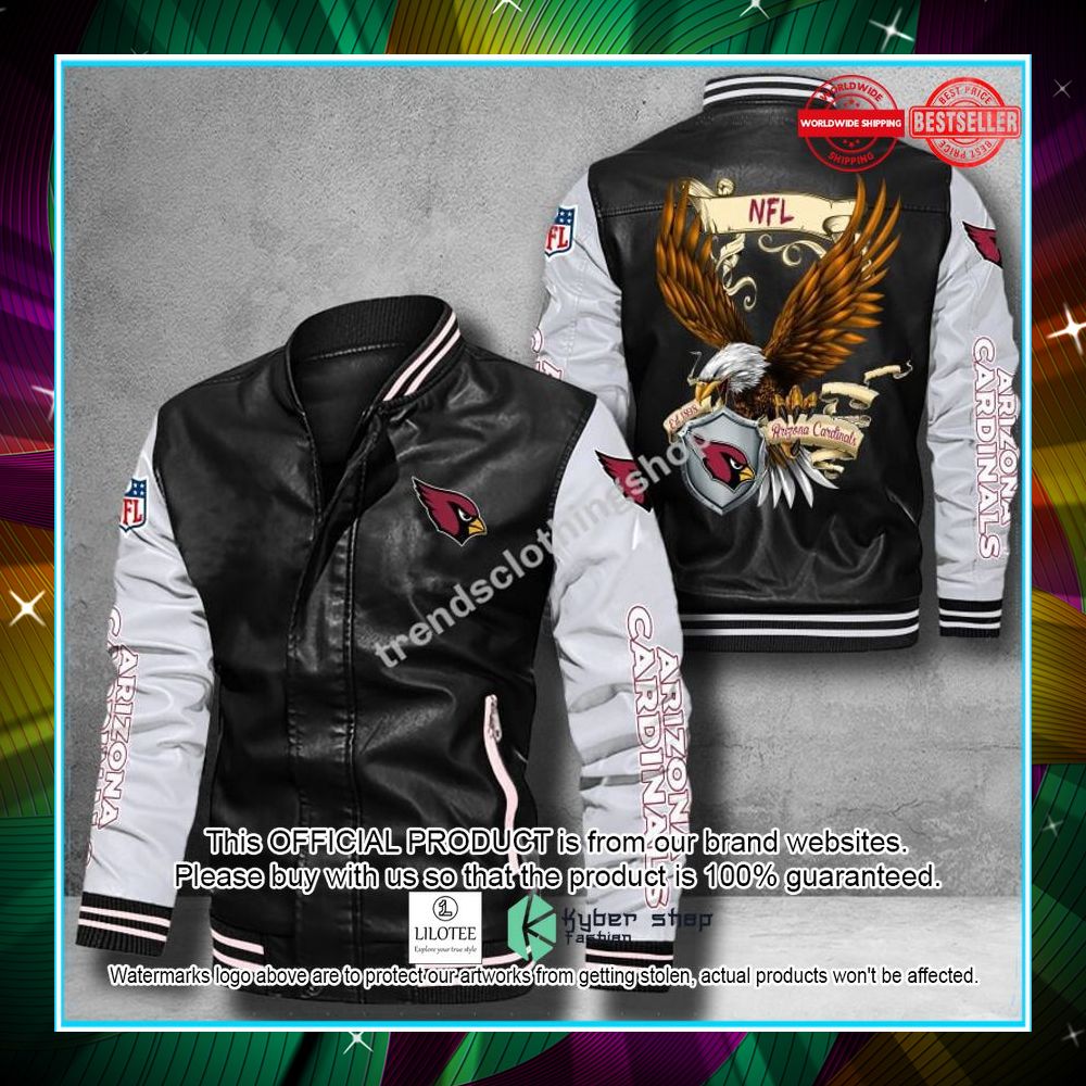 arizona cardinals nfl eagle leather bomber jacket 1 466