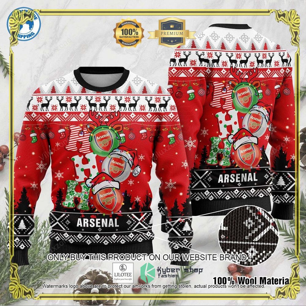 Arsenal Red White Black Ugly Christmas Sweater - LIMITED EDITION 3