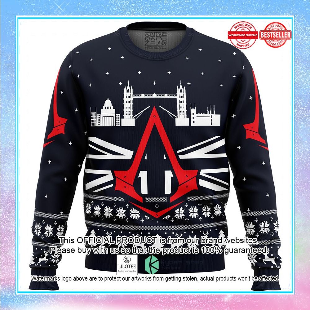 assassins creed london bridge christmas sweater 1 84