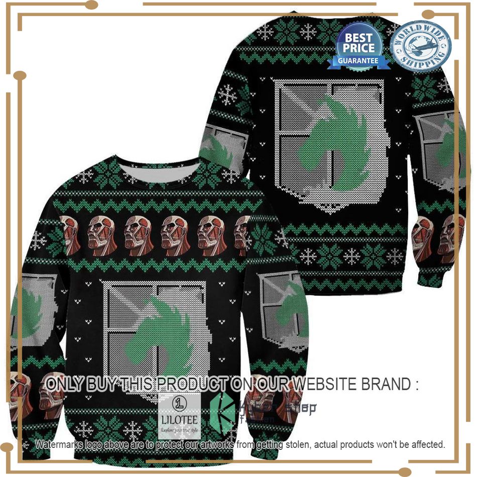 Attack On Titan Military Badged Police Ugly Christmas Sweater 3