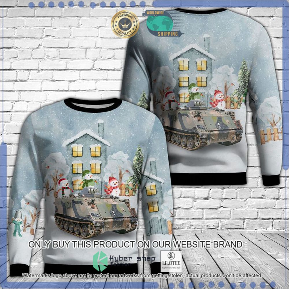 australian army m113 armoured personnel carriers christmas sweater 1 71451