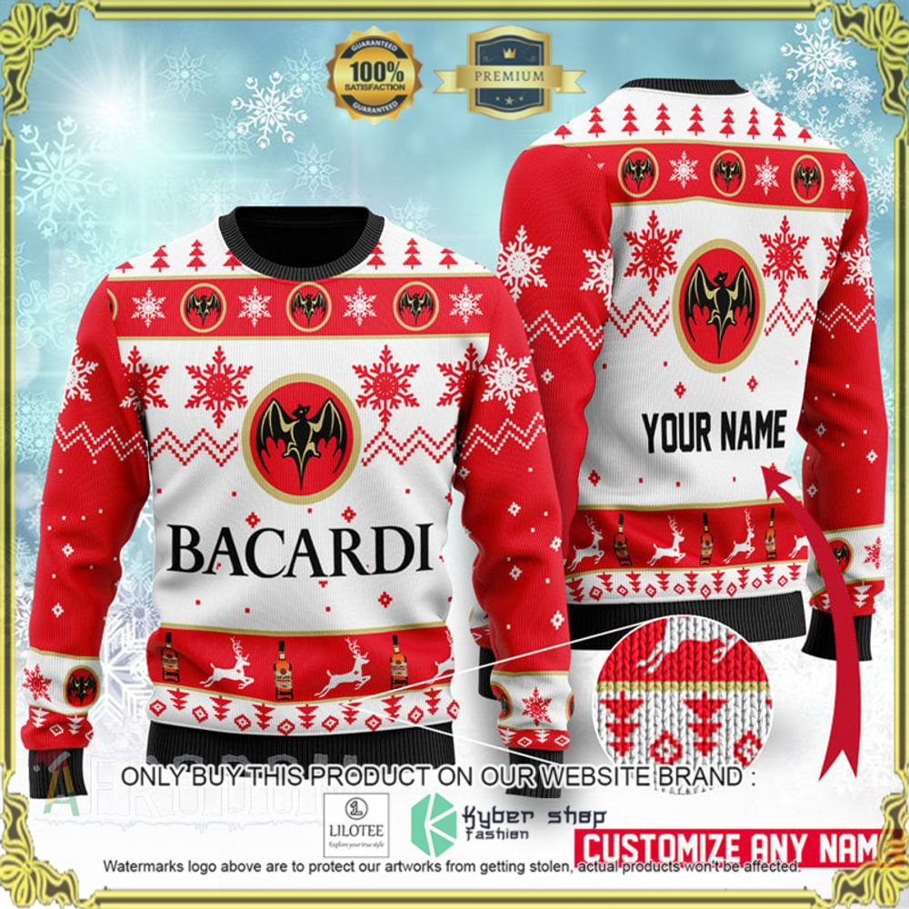 bacardi your name red white christmas sweater 1 93010