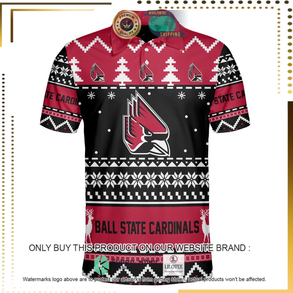 ball state cardinals personalized sweater polo 1 67797