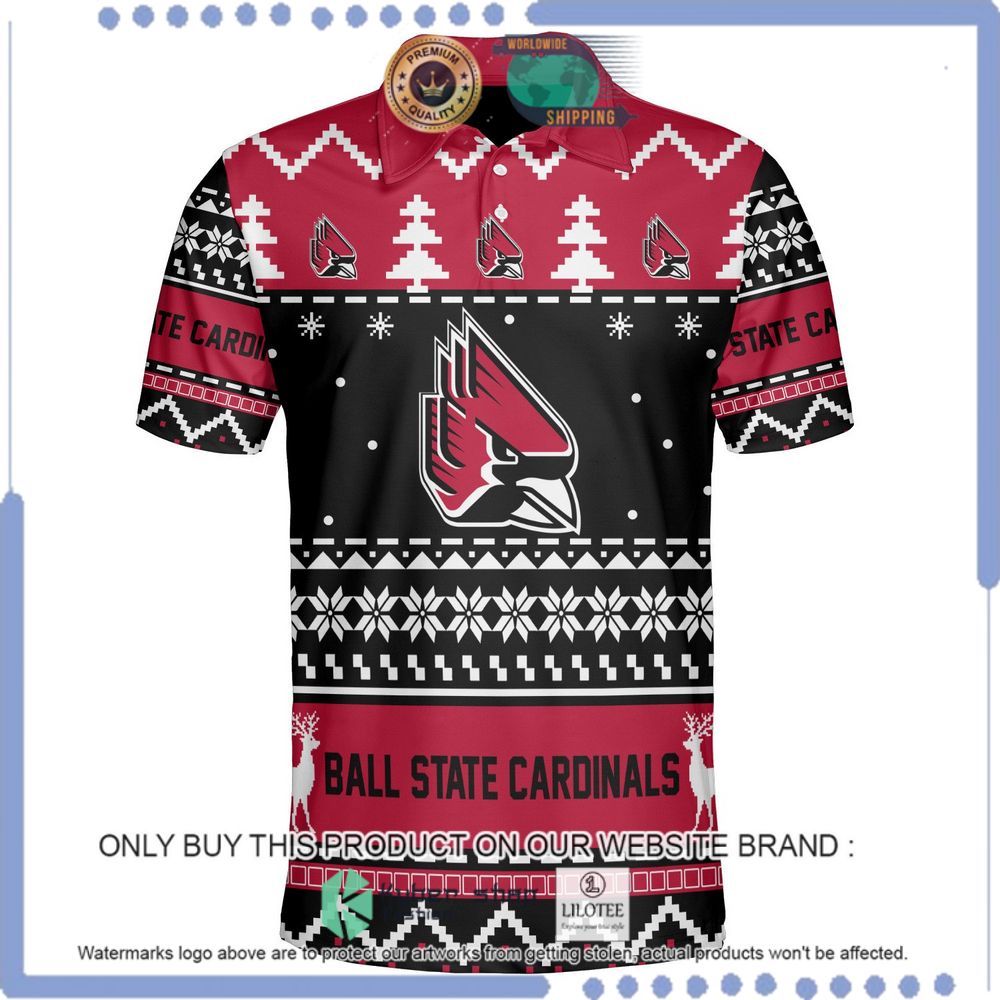 ball state cardinals personalized sweater polo 1 78379