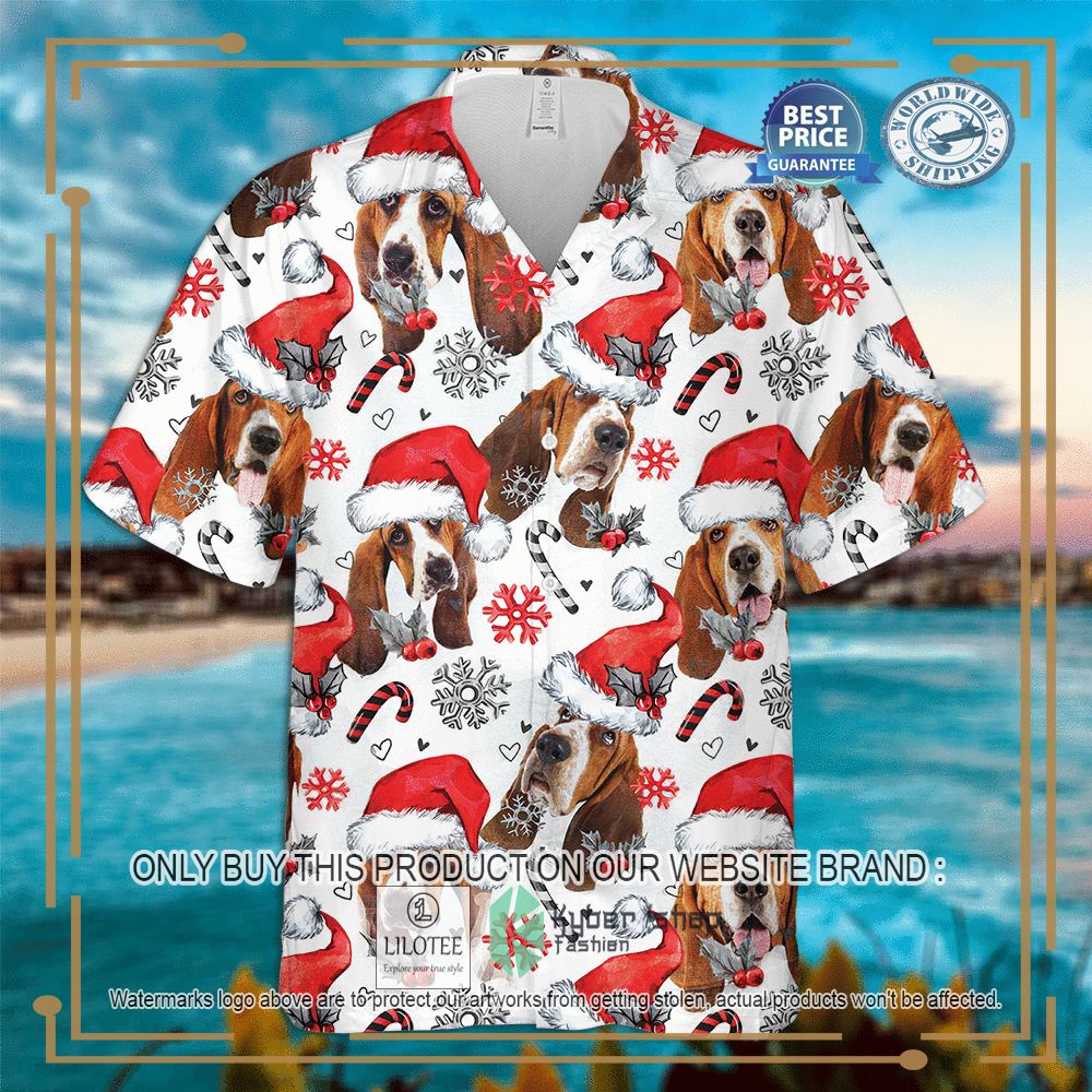 Basset Hound Christmas Hawaiian Shirt 4
