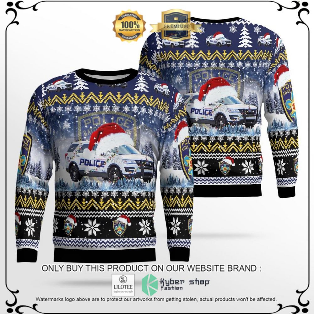 Baton Rouge Police Department, Baton Rouge, Louisiana, 2016 Ford Police Interceptor Utility Ugly Christmas Sweater - LIMITED EDITION 10