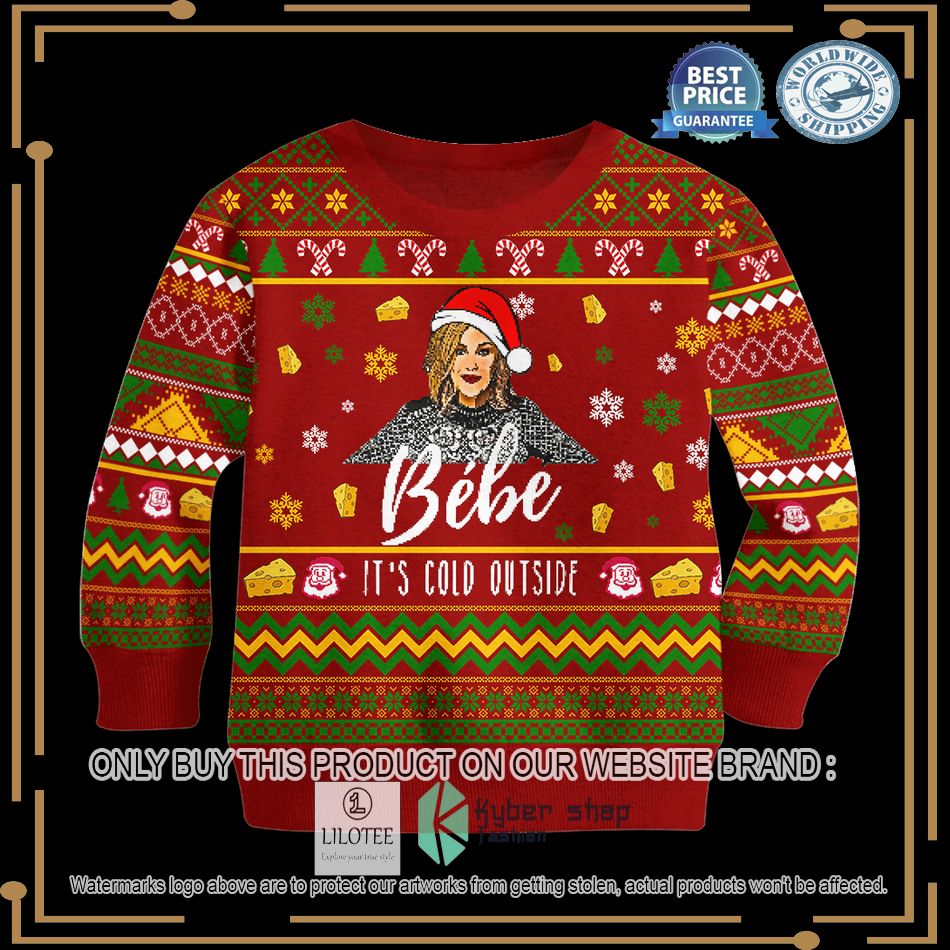 bebe its cold outside dark red christmas sweater 2 88505