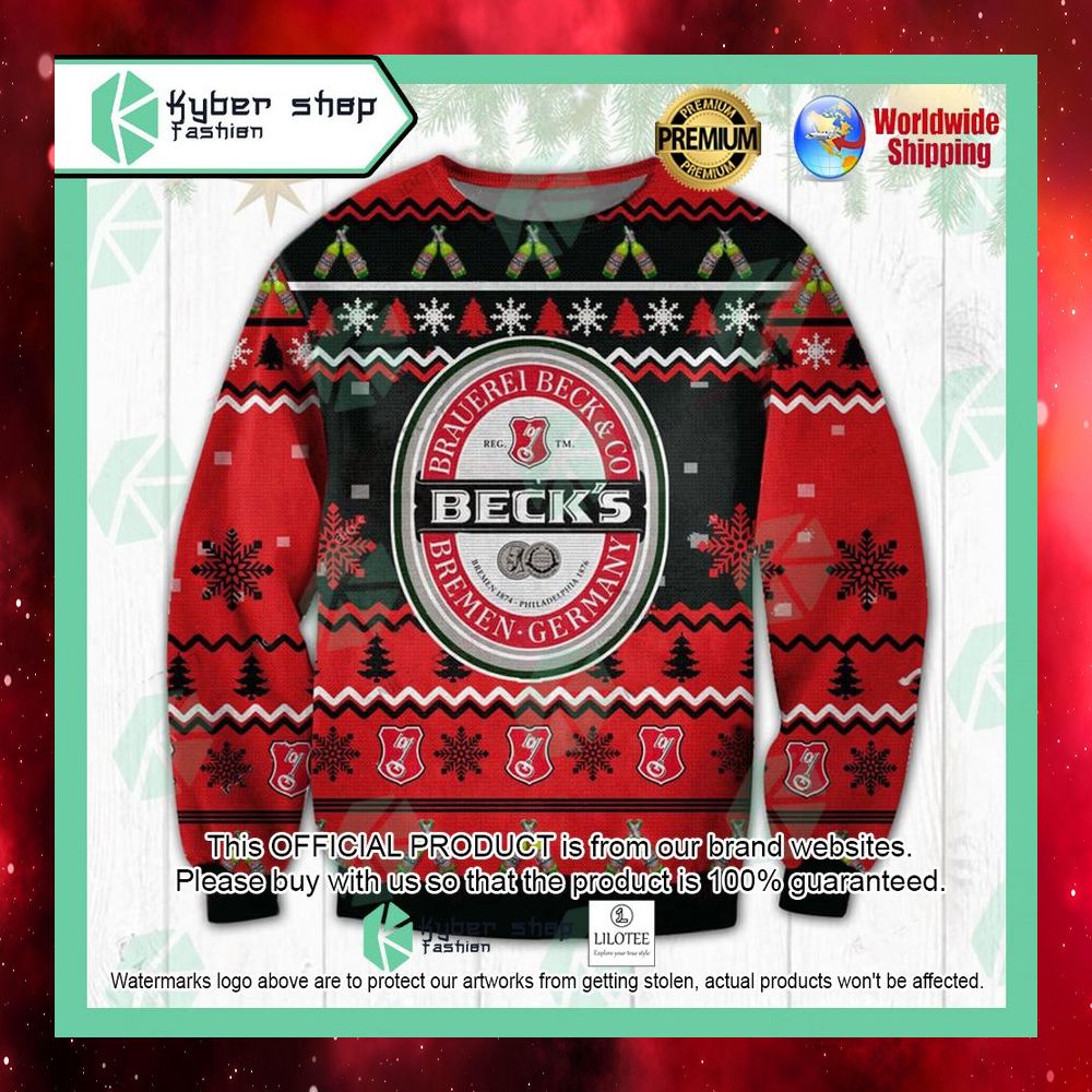 becks beer christmas sweater 1 412