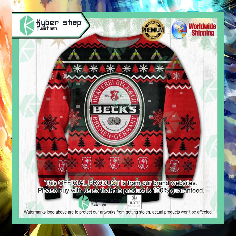 becks beer christmas sweater 1 771