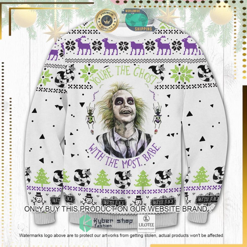 beetlejuice youre the ghost ugly sweater 1 2178