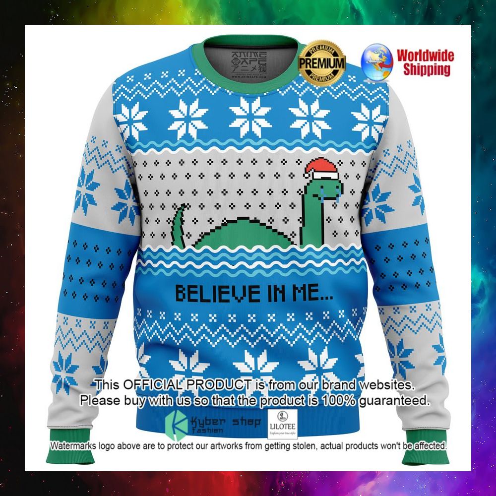 believe in me nessie santa hat christmas sweater 1 939