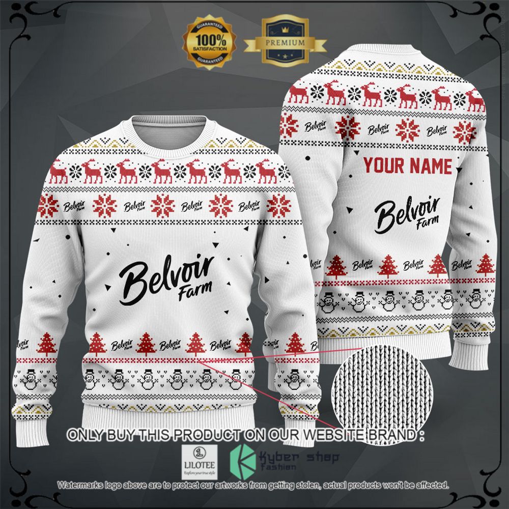 belvoir farm your name white christmas sweater hoodie sweater 1 16139