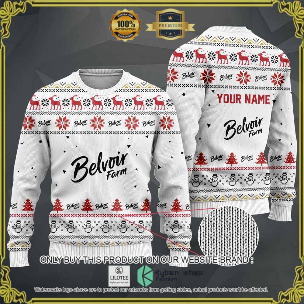 belvoir farm your name white christmas sweater hoodie sweater 1 91000