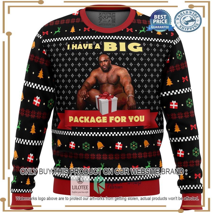 big package barry wood meme christmas sweater 1 37996