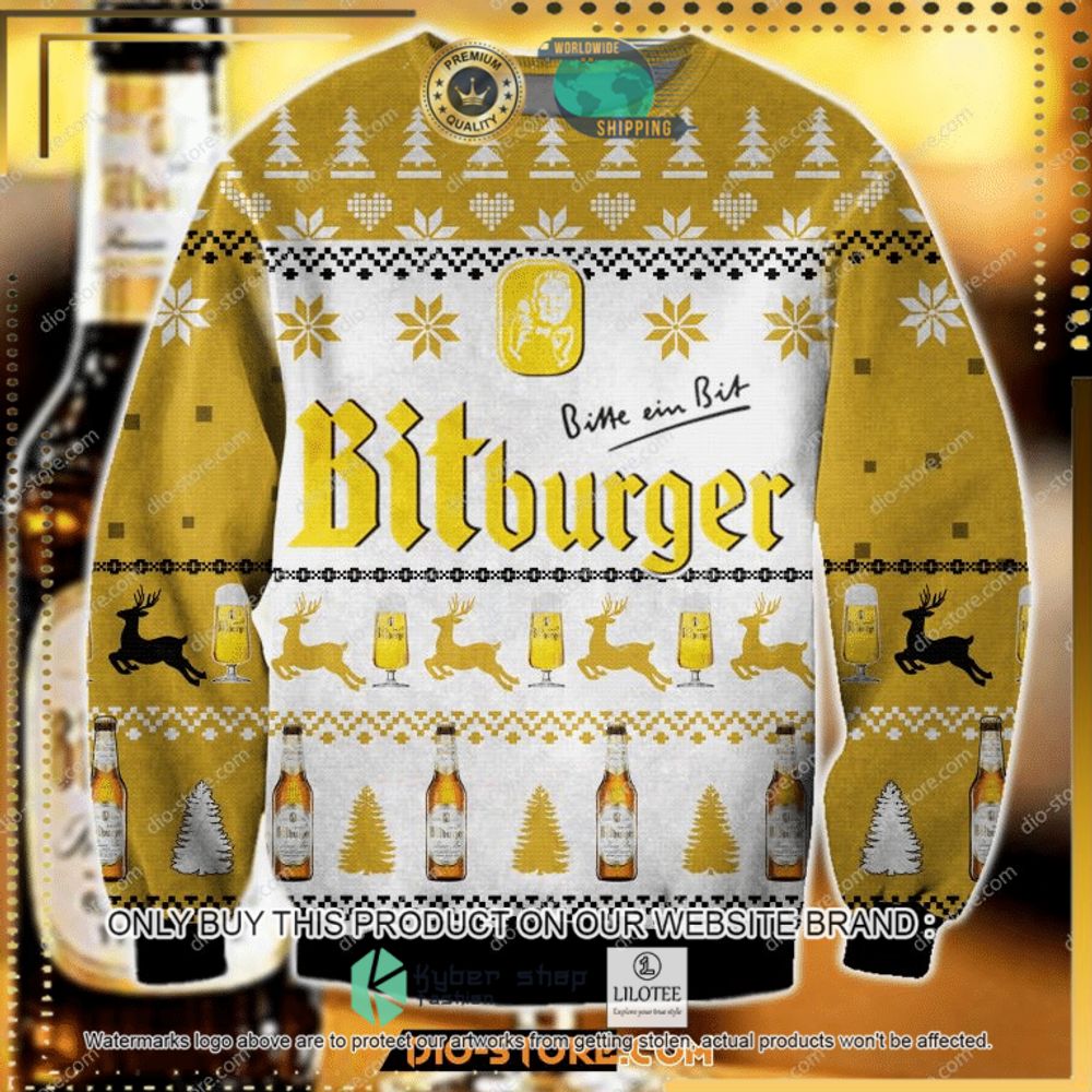 bitburger black yellow ugly sweater 1 56893