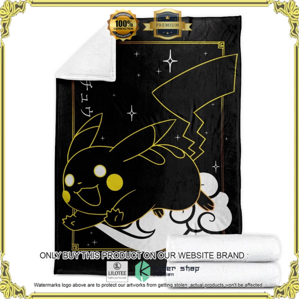 Black Pikachu Anime Pokemon Soft Blanket - LIMITED EDITION 3 Black Pikachu Anime Pokemon Soft Blanket - LIMITED EDITION - Image 3