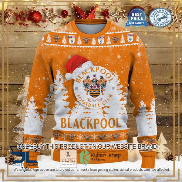 blackpool f c orange christmas sweater 2 72783