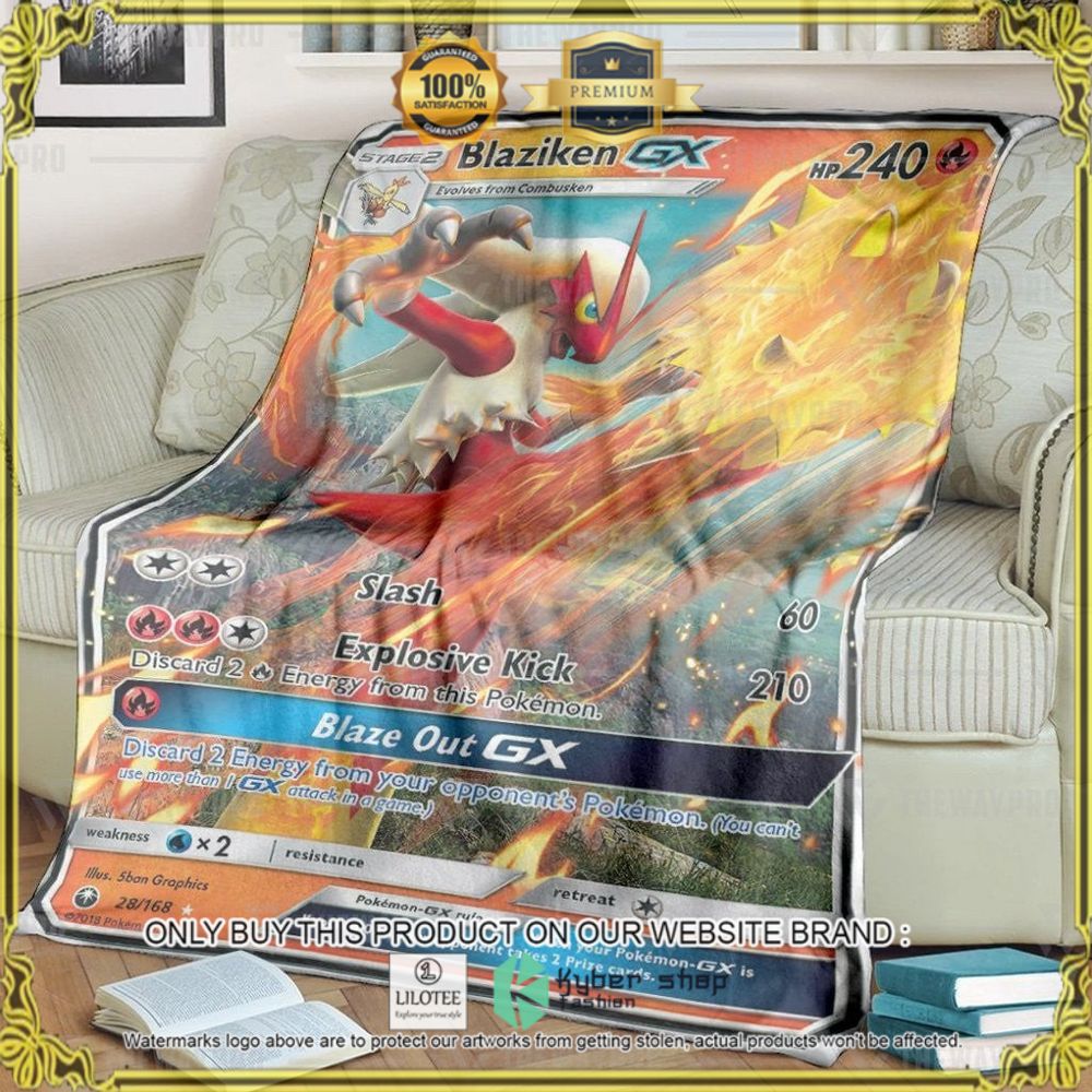 Blaziken GX Custom Pokemon Soft Blanket - LIMITED EDITION 6
