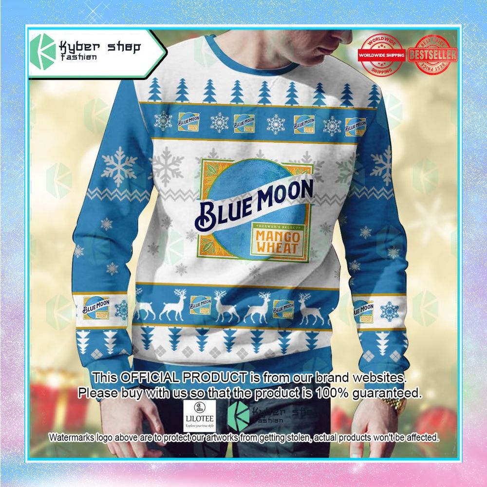 blue moon mango wheat beer christmas sweater 2 178