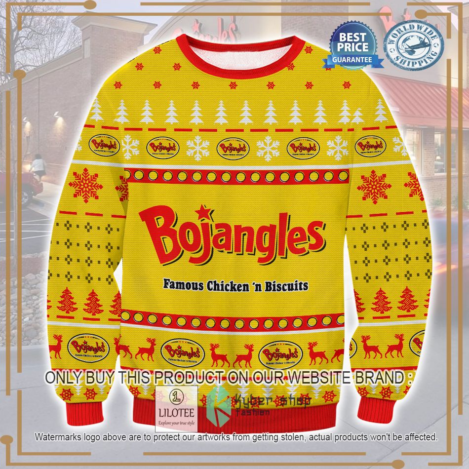 bojangles famous chicken n biscuits ugly christmas sweater 1 99898