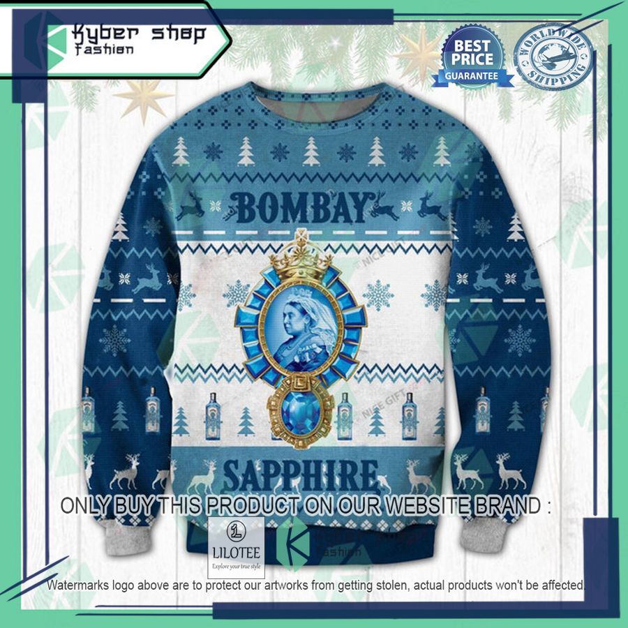 bombay sapphire ugly christmas sweater 1 89282