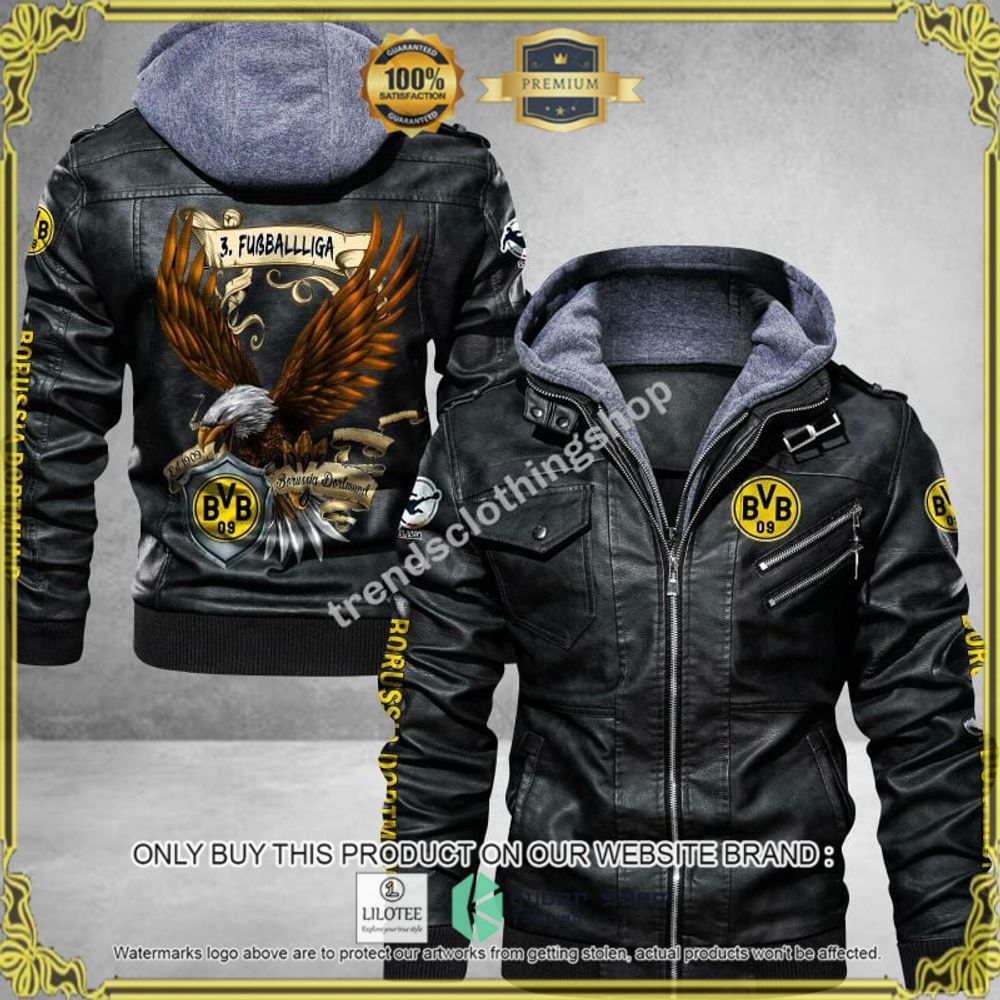 borussia dortmund fussball liga eagle leather jacket 1 87229