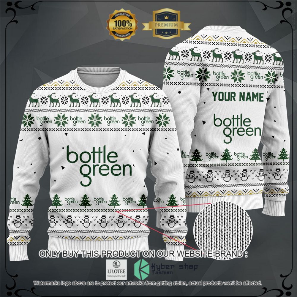 bottle green your name white christmas sweater hoodie sweater 1 82480