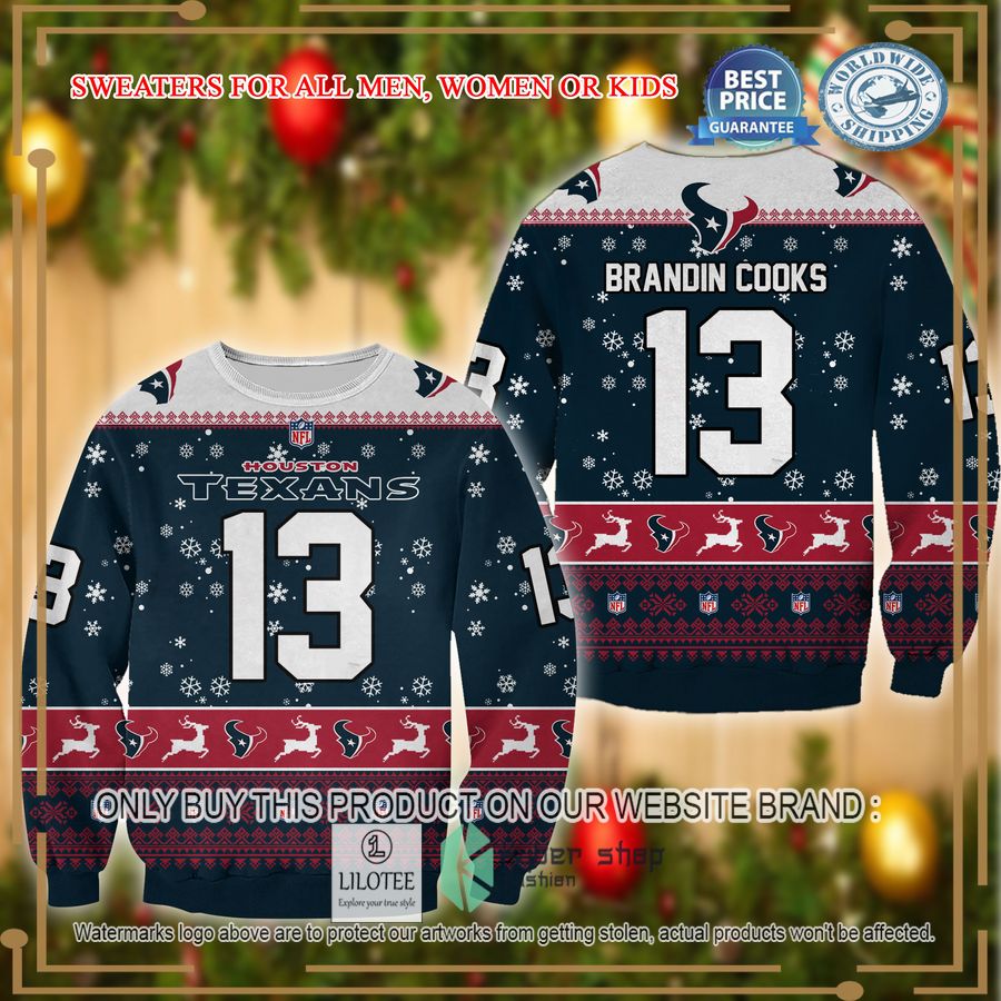 brandin cooks houston texans christmas sweater 1 35234
