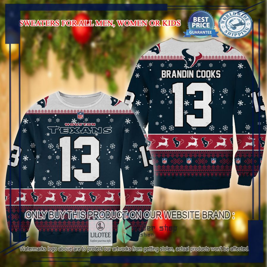 brandin cooks houston texans christmas sweater 1 83672