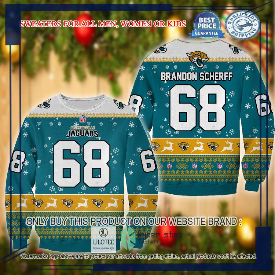 brandon scherff jacksonville jaguars christmas sweater 1 30148