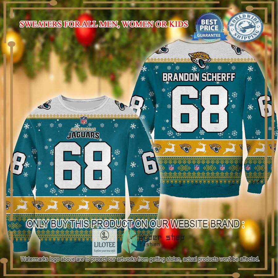 brandon scherff jacksonville jaguars christmas sweater 1 9907