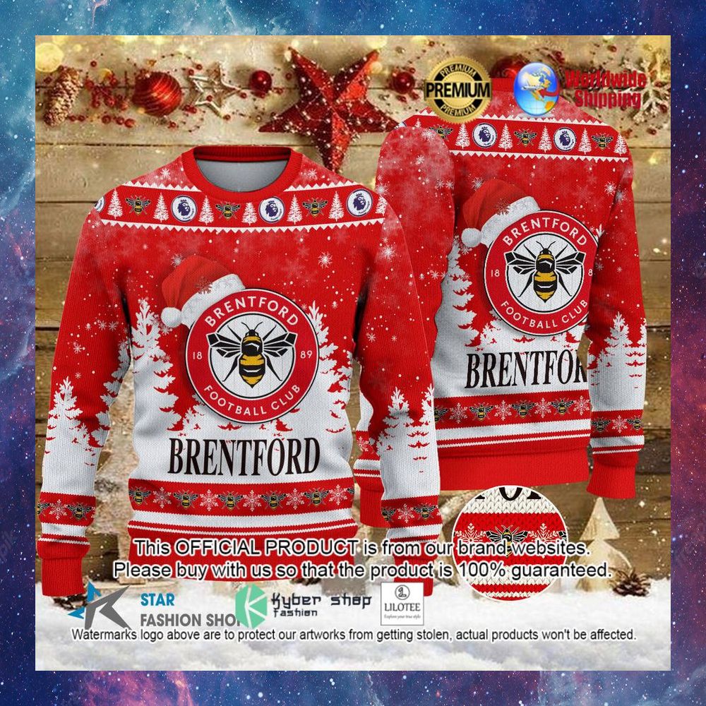brentford football club 1889 santa hat sweater 1 352