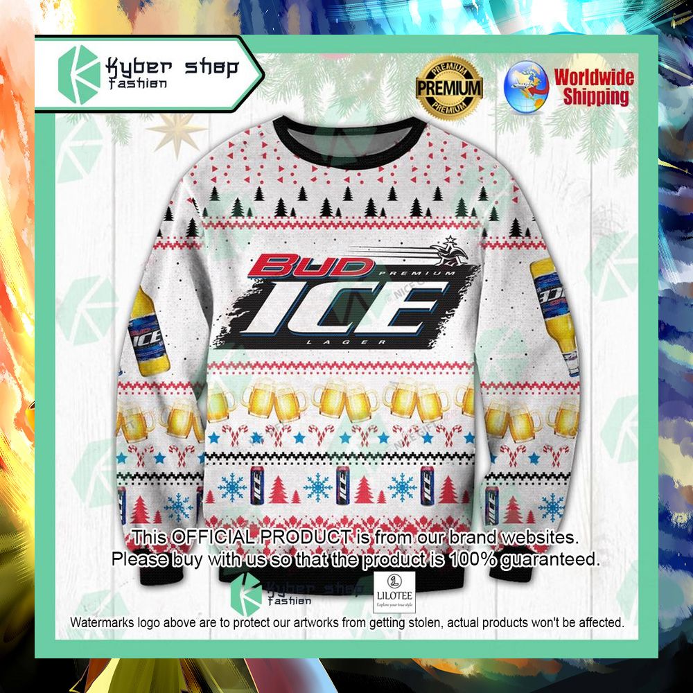 bud ice premium lager christmas sweater 1 959