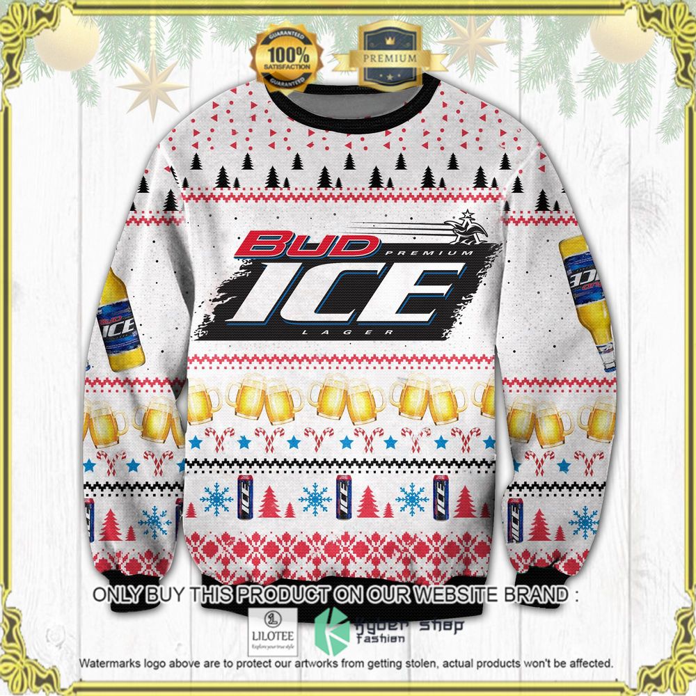 bud ice premium lager ugly sweater 1 68802