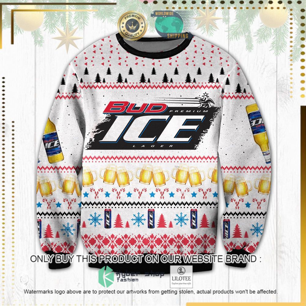 bud ice premium lager ugly sweater 1 78096