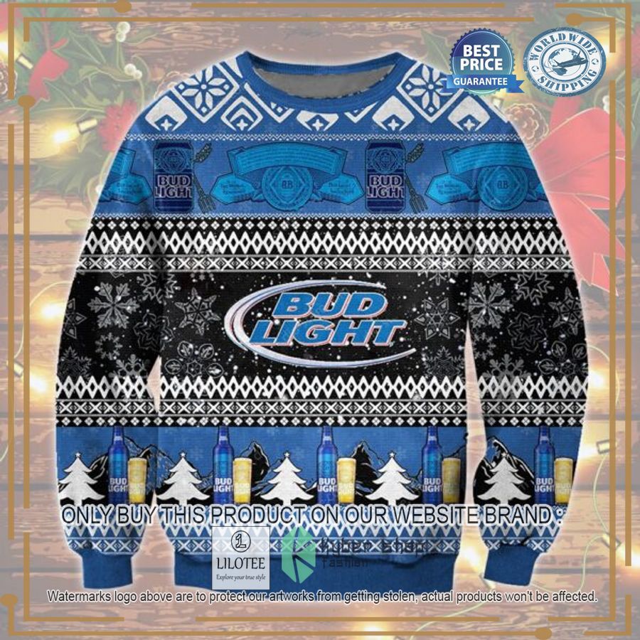Bud Light black blue Ugly Christmas Sweater - LIMITED EDITION 2