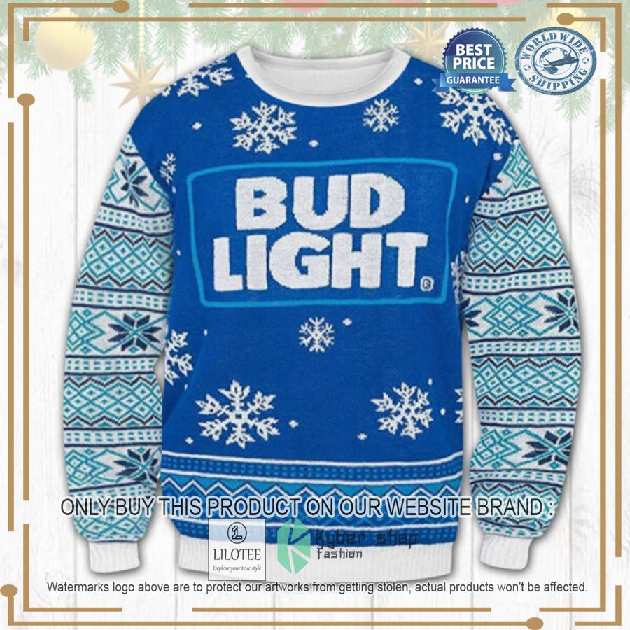 Bud Light blue Ugly Christmas Sweater - LIMITED EDITION 3