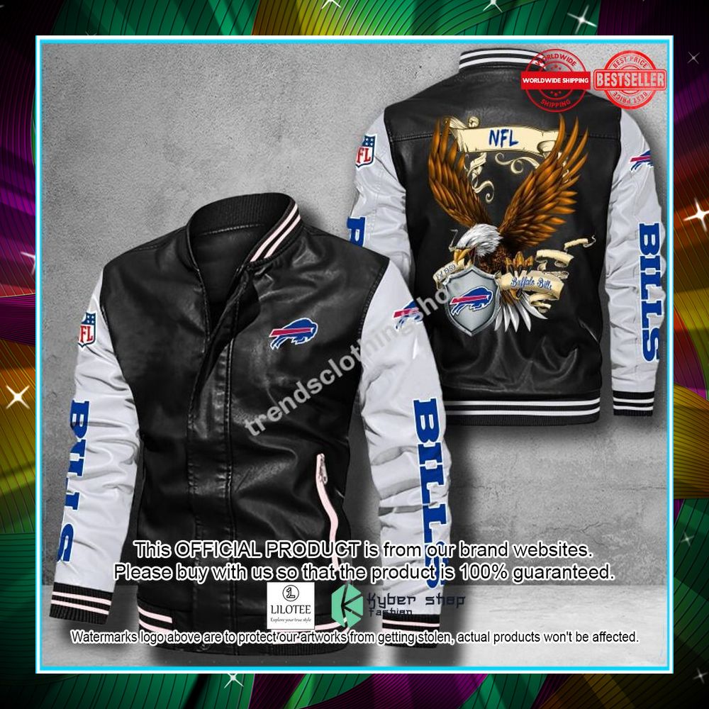 buffalo bills nfl eagle leather bomber jacket 1 365
