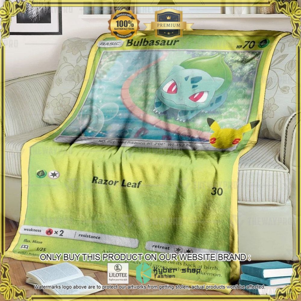 Bulbasaur McDonald's Collection 2021 Custom Pokemon Soft Blanket - LIMITED EDITION 8